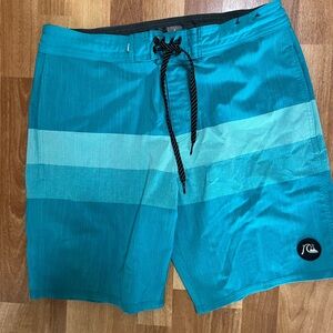 Quiksilver Blue Gradient Swim Board Shorts